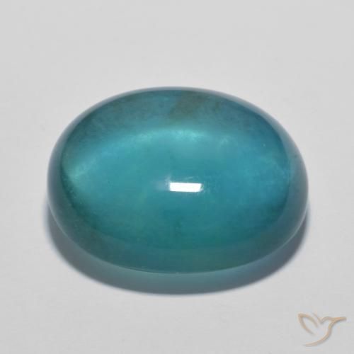 Fluorite Verde blu scuro naturale da 17.09 ct, Ovale, Trasparente