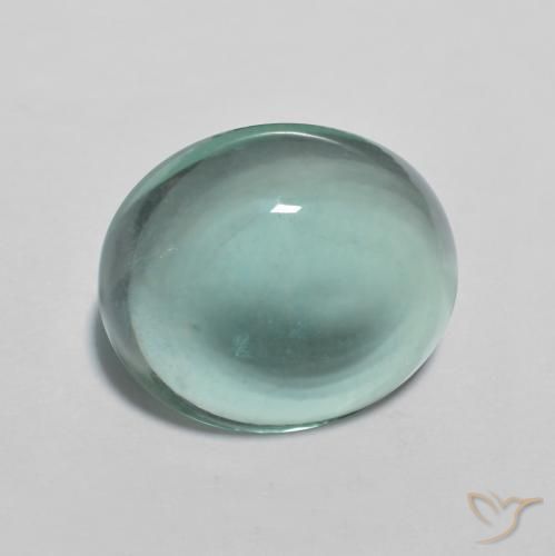 Fluorite Azzurro Verde molto chiaro naturale da 8.25 ct, Ovale, Trasparente