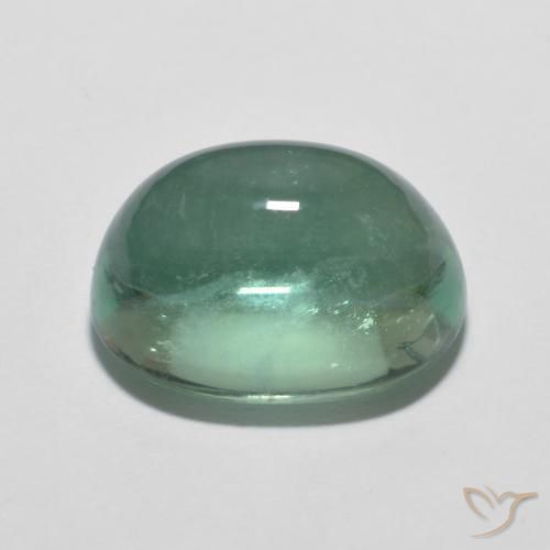 Fluorite Azzurro Verde molto chiaro naturale da 7.09 ct, Ovale, Trasparente