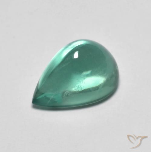 4.64ct Naturale Verde bluastro Fluorite, Forma a pera, Trasparente