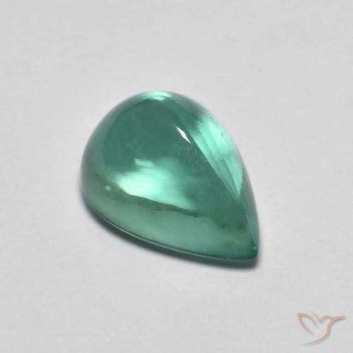 Fluorite Verde bluastro naturale da 4.64 ct, Forma a pera, Trasparente
