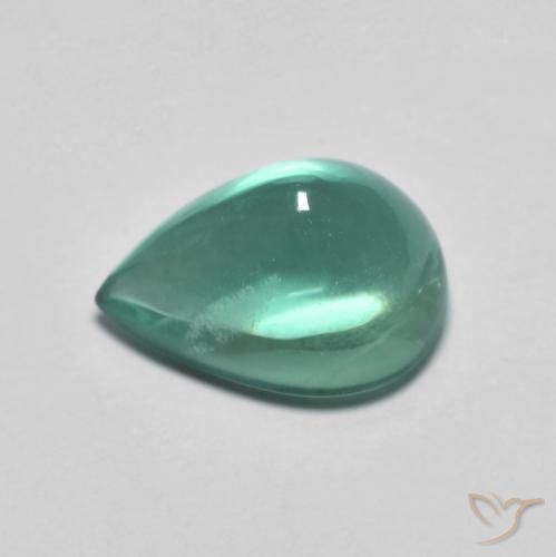 Fluorite Verde bluastro naturale da 4.64 ct, Forma a pera, Trasparente