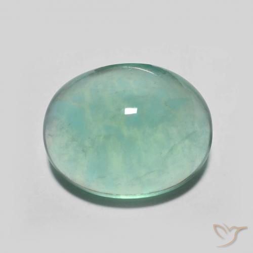 7.27ct Naturale Blu verde Fluorite, Ovale, Trasparente