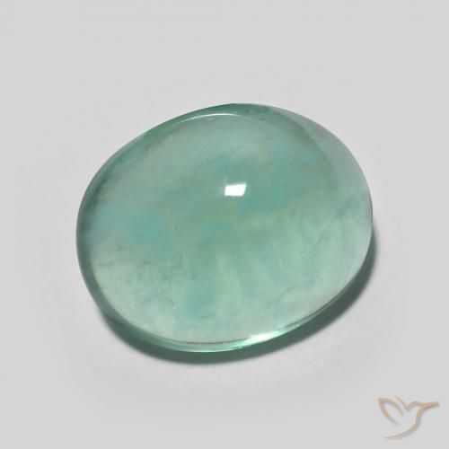Fluorite Blu verde naturale da 7.27 ct, Ovale, Trasparente