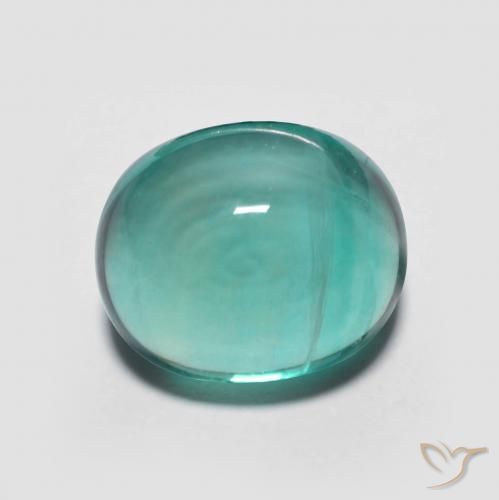 5.31ct Naturale Blu verdastro Fluorite, Ovale, Trasparente