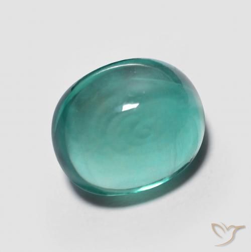 Fluorite Blu verdastro naturale da 5.31 ct, Ovale, Trasparente
