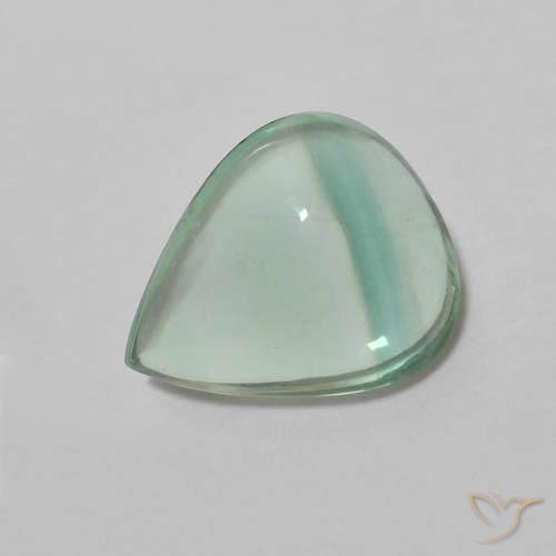 Fluorite Blu verde naturale da 2.42 ct, Forma a pera, Trasparente