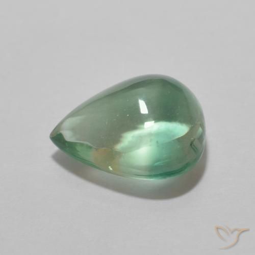 Fluorite Blu verde naturale da 2.42 ct, Forma a pera, Trasparente
