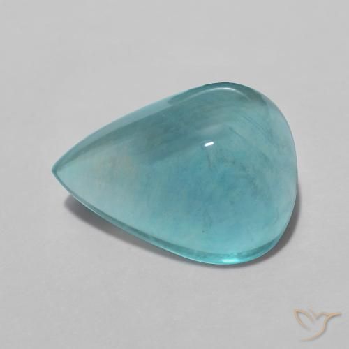 4.61ct Naturale Blu intenso verde Fluorite, Forma a pera, Trasparente