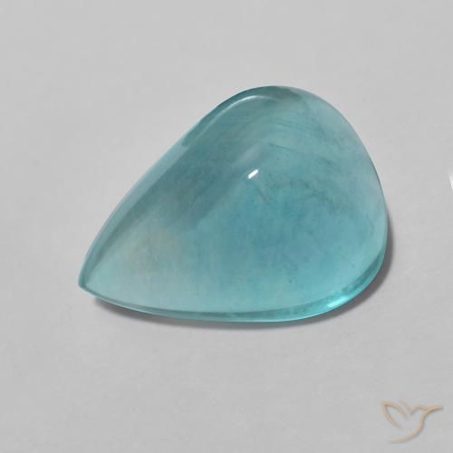 Fluorite Blu intenso verde naturale da 4.61 ct, Forma a pera, Trasparente