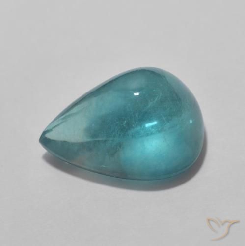 Fluorite Blu intenso verde naturale da 4.61 ct, Forma a pera, Trasparente