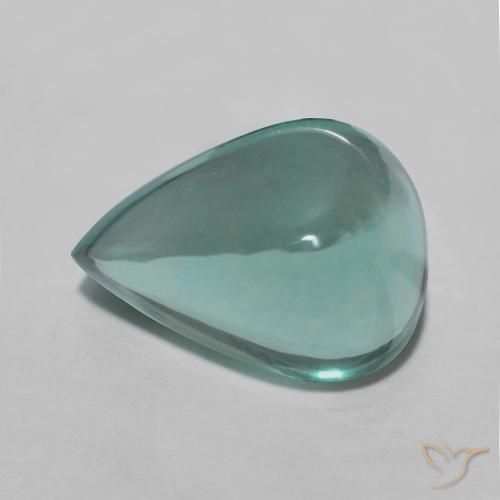 5.39ct Naturale Blu verdastro Fluorite, Forma a pera, Trasparente