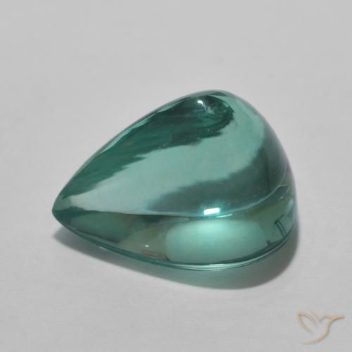 Fluorite Blu verdastro naturale da 5.39 ct, Forma a pera, Trasparente