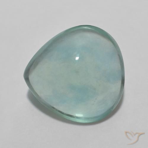 4.84ct Naturale Verde bluastro Fluorite, Forma a pera, Trasparente