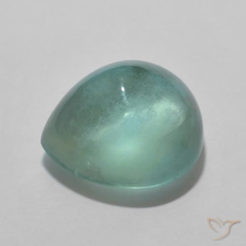 Fluorite Verde bluastro naturale da 4.84 ct, Forma a pera, Trasparente