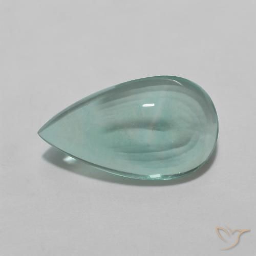4.78ct Naturale Verde bluastro chiaro Fluorite, Forma a pera, Trasparente
