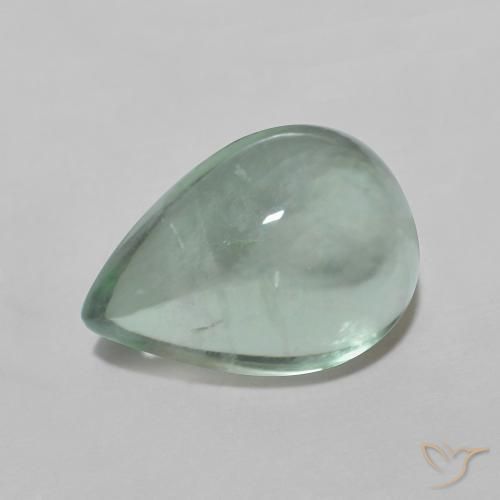 Fluorite Menta verde naturale da 4.20 ct, Forma a pera, Trasparente