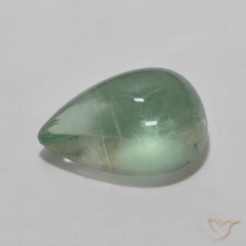 Fluorite Menta verde naturale da 4.20 ct, Forma a pera, Trasparente