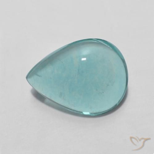 3.49ct Naturale Verde bluastro chiaro Fluorite, Forma a pera, Trasparente