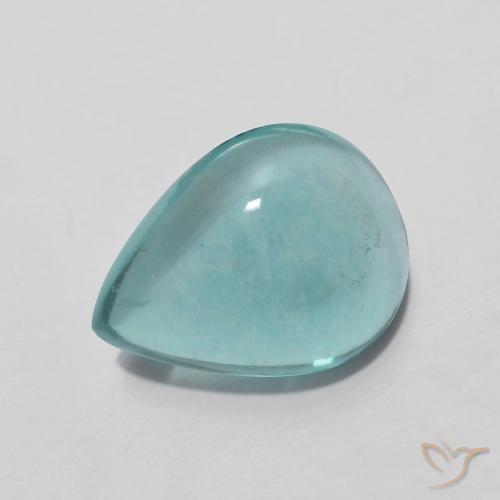 Fluorite Verde bluastro chiaro naturale da 3.49 ct, Forma a pera, Trasparente