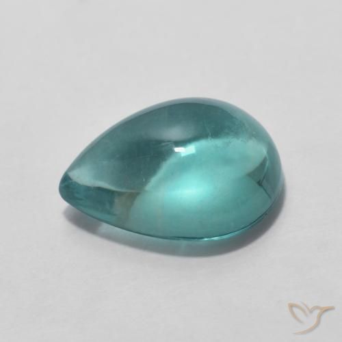 Fluorite Verde bluastro chiaro naturale da 3.49 ct, Forma a pera, Trasparente