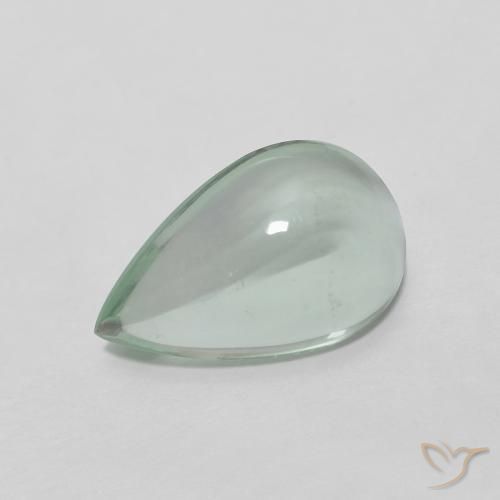 Fluorite Giallo molto chiaro Verde naturale da 3.50 ct, Forma a pera, Trasparente