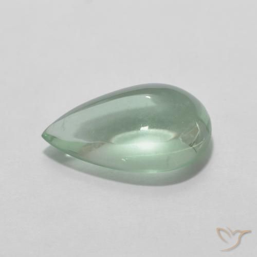 Fluorite Giallo molto chiaro Verde naturale da 3.50 ct, Forma a pera, Trasparente