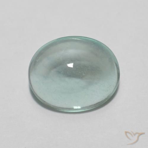 2.23ct Naturale Azzurro Verde molto chiaro Fluorite, Ovale, Trasparente