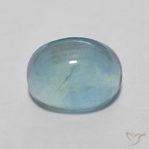 3.29ct Naturale Verde bluastro chiaro Fluorite, Ovale, Trasparente
