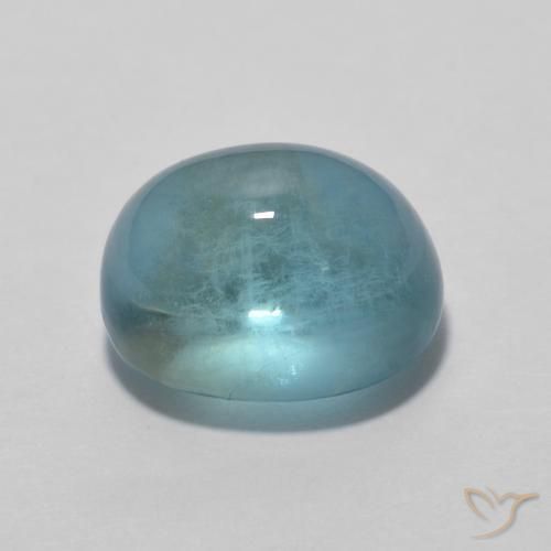 Fluorite Verde bluastro chiaro naturale da 3.29 ct, Ovale, Trasparente
