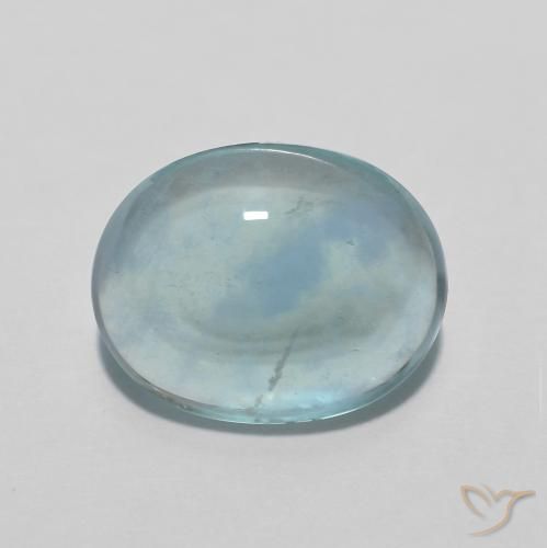 4.94ct Naturale Light Bluish Turquoise Fluorite, Ovale, Trasparente