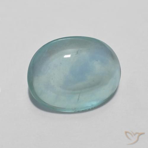 Fluorite Light Bluish Turquoise naturale da 4.94 ct, Ovale, Trasparente