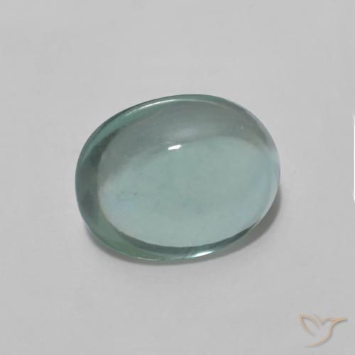 Fluorite Azzurro Verde molto chiaro naturale da 3.64 ct, Ovale, Opaco