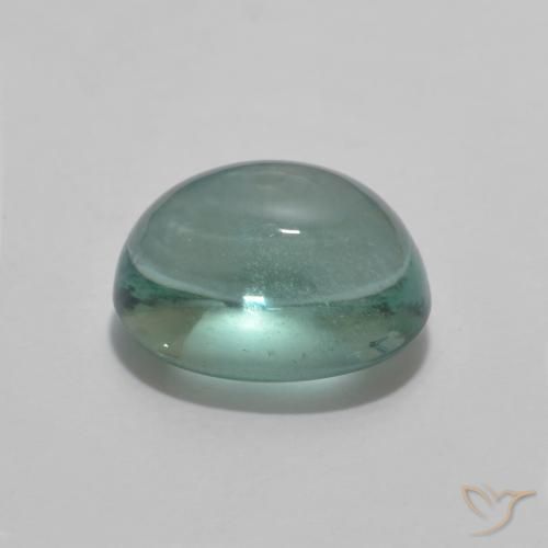 Fluorite Azzurro Verde molto chiaro naturale da 3.64 ct, Ovale, Opaco