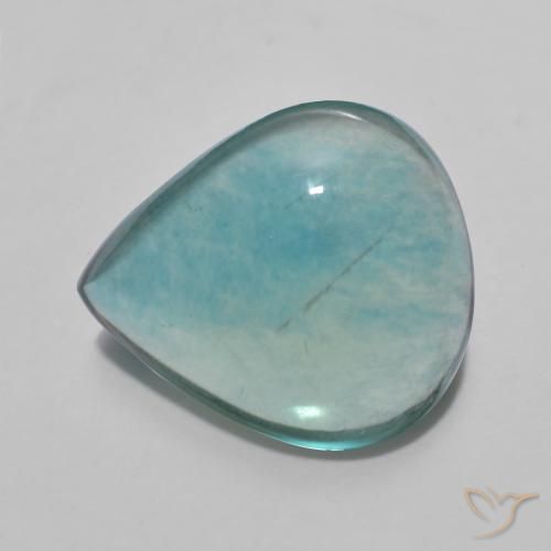 7.89ct Naturale Blu verde Fluorite, Forma a pera, Trasparente