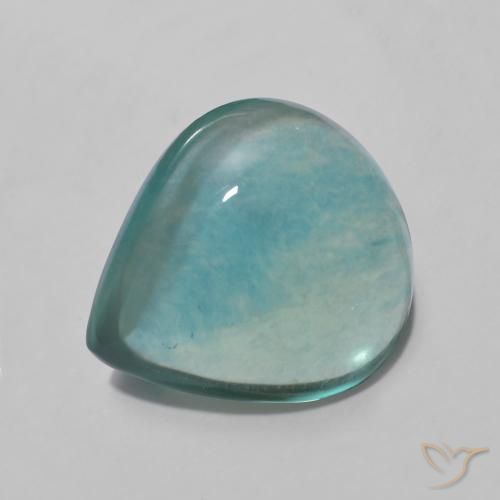 Fluorite Blu verde naturale da 7.89 ct, Forma a pera, Trasparente