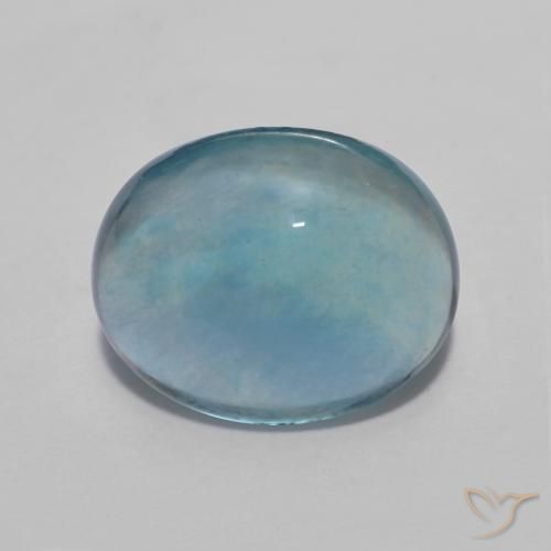 5.61ct Naturale Teal-blu Fluorite, Ovale, Trasparente
