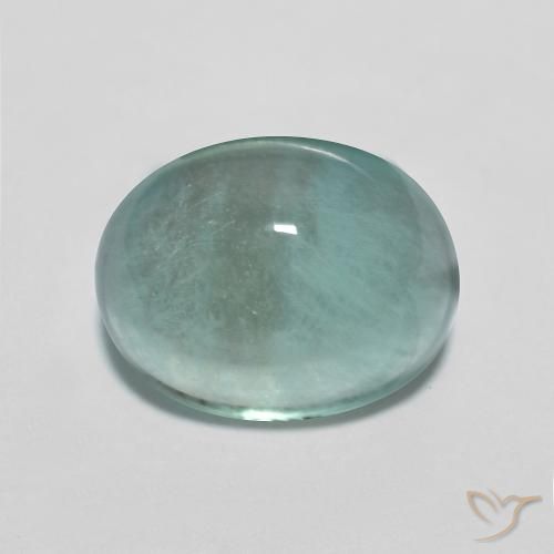 4.16ct Naturale Azzurro Verde molto chiaro Fluorite, Ovale, Trasparente