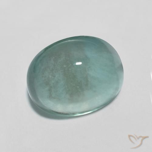 Fluorite Azzurro Verde molto chiaro naturale da 4.16 ct, Ovale, Trasparente