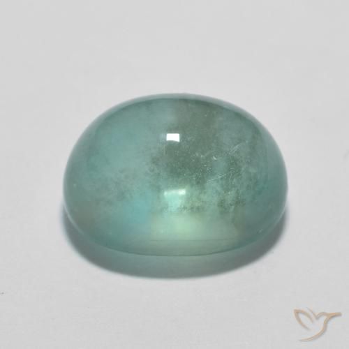 Fluorite Azzurro Verde molto chiaro naturale da 4.16 ct, Ovale, Trasparente
