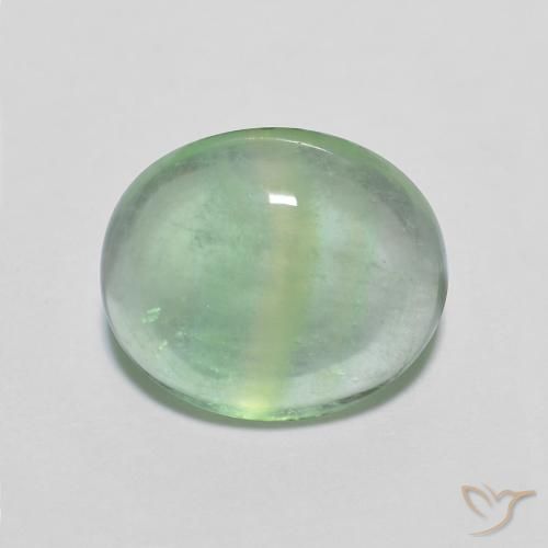 3.71ct Naturale Giallo chiaro Verde Fluorite, Ovale, Trasparente