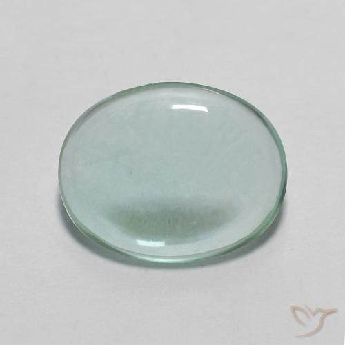 2.26ct Naturale Azzurro Verde molto chiaro Fluorite, Ovale, Trasparente