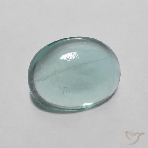 Fluorite Azzurro Verde molto chiaro naturale da 2.24 ct, Ovale, Trasparente