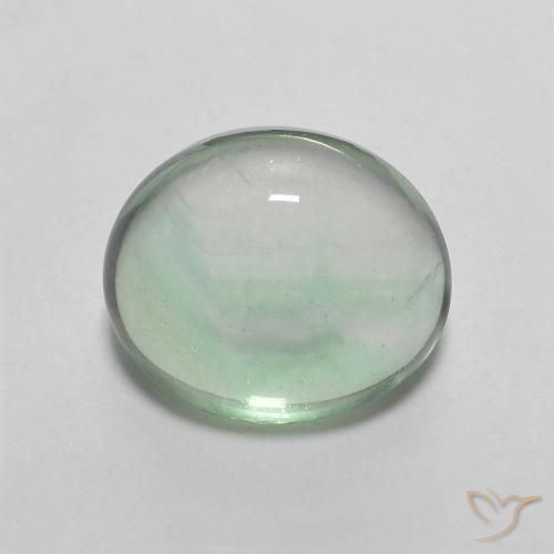 3.58ct Naturale Menta chiara Fluorite, Ovale, Trasparente