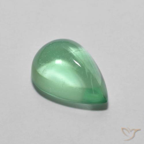 3.79ct Naturale Verde chiaro Fluorite, Forma a pera, Trasparente
