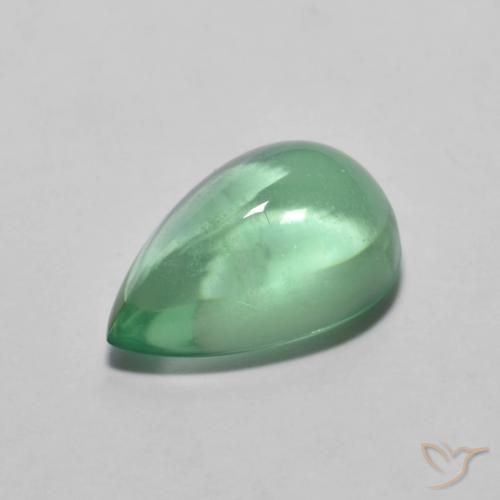 Fluorite Verde chiaro naturale da 3.79 ct, Forma a pera, Trasparente