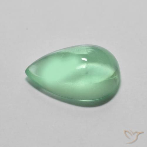 Fluorite Verde chiaro naturale da 3.79 ct, Forma a pera, Trasparente