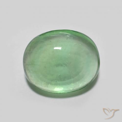 5.26ct Naturale Verde caldo Fluorite, Ovale, Trasparente