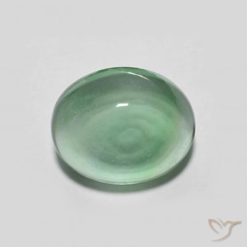 3.67ct Naturale Verde bluastro chiaro Fluorite, Ovale, Trasparente
