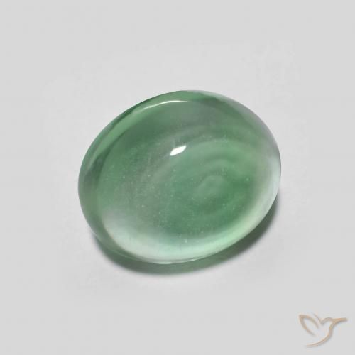 Fluorite Verde bluastro chiaro naturale da 3.67 ct, Ovale, Trasparente